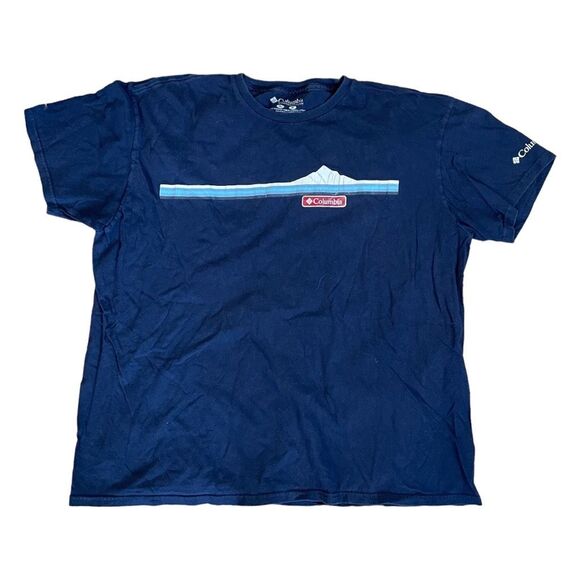 Columbia Graphic Tee Navy Blue Short Sleeve Crewneck Outdoor Hiking L - Picture 1 of 6